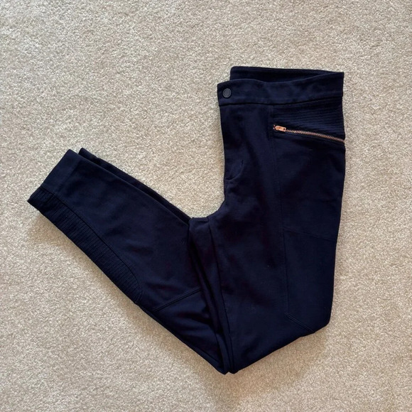 Athleta Pants - Athleta Ponte Moto 2.0 Pants Leggings Navy Blue - Size 10